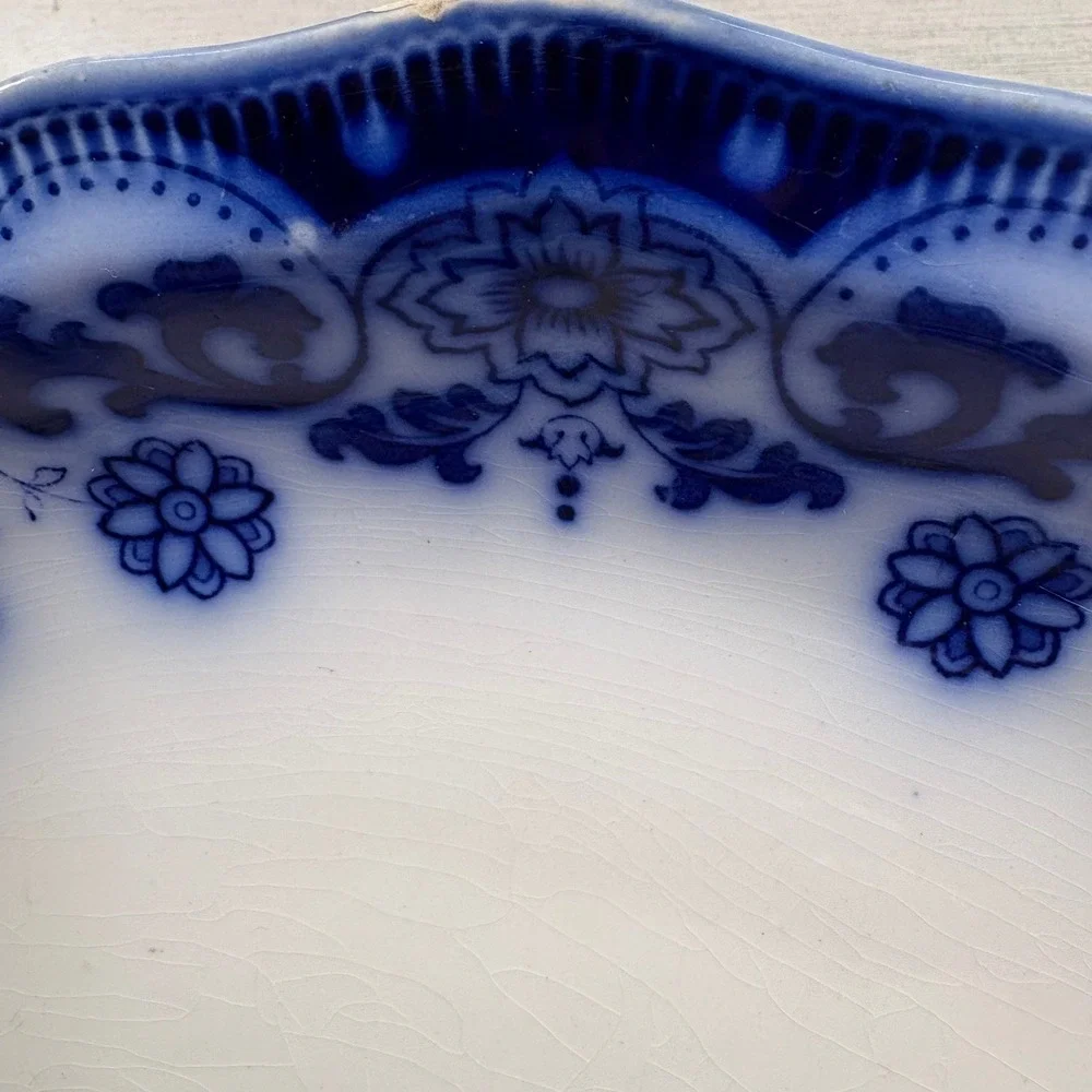 Antique Johnson Brothers Flow Blue Serving Platter 1899 14